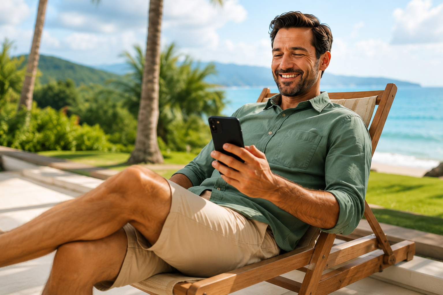 Empreendedor feliz vendo vendas acontecerem pelo celular
